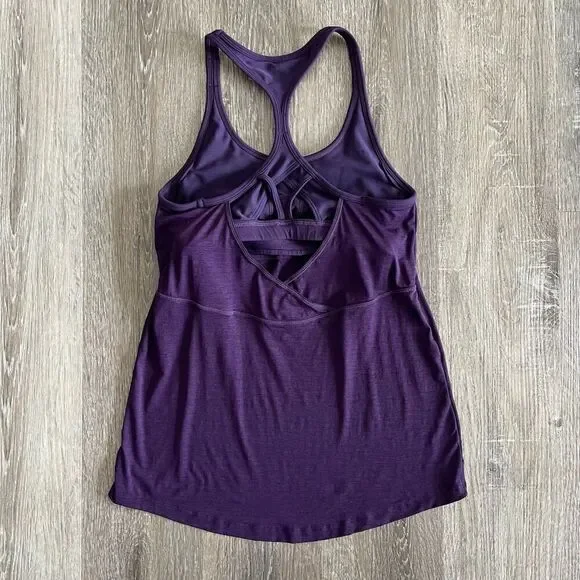 Athleta Purple Swift Reach And Restore Built-in Bra Tank Top - Size: XS - Picture 2 of 6